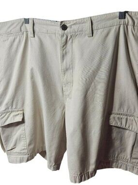 Chaps Mens Cargo Shorts 40 Beige Cotton Casual Wear With Pockets